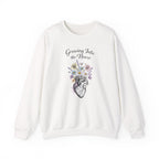 Nurse Graduation Sweatshirt — "Growing Into the Nurse" Floral Anatomical Heart Crewneck Student Nurse
