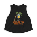 Nurse Conference Cruise Trip Crop Top — "Stat: to The Lido Deck" Tropical Palm & Drink Graphic Nurse T- Shirt