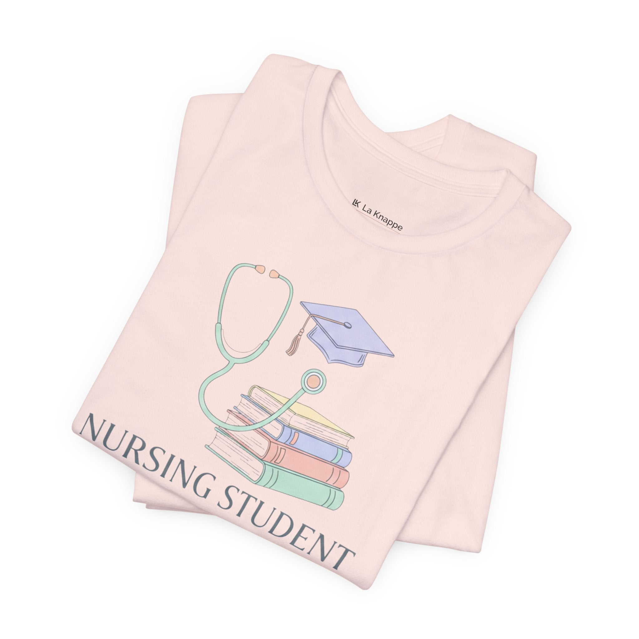 Nursing Student T-Shirt — Stethoscope, Books & Cap Graduation Tee
