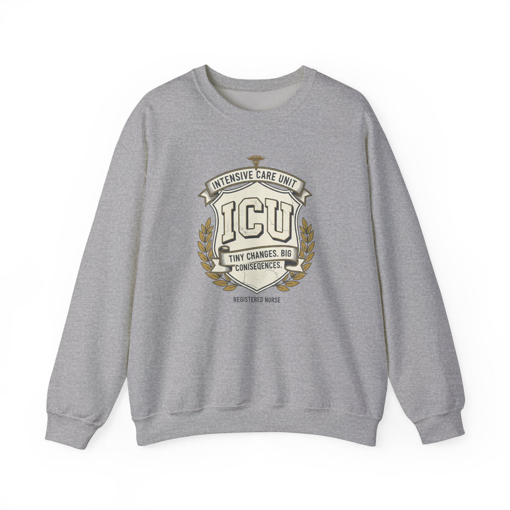 ICU Crest Sweatshirt — Intensive Care Unit Nurse & Doctor Gift