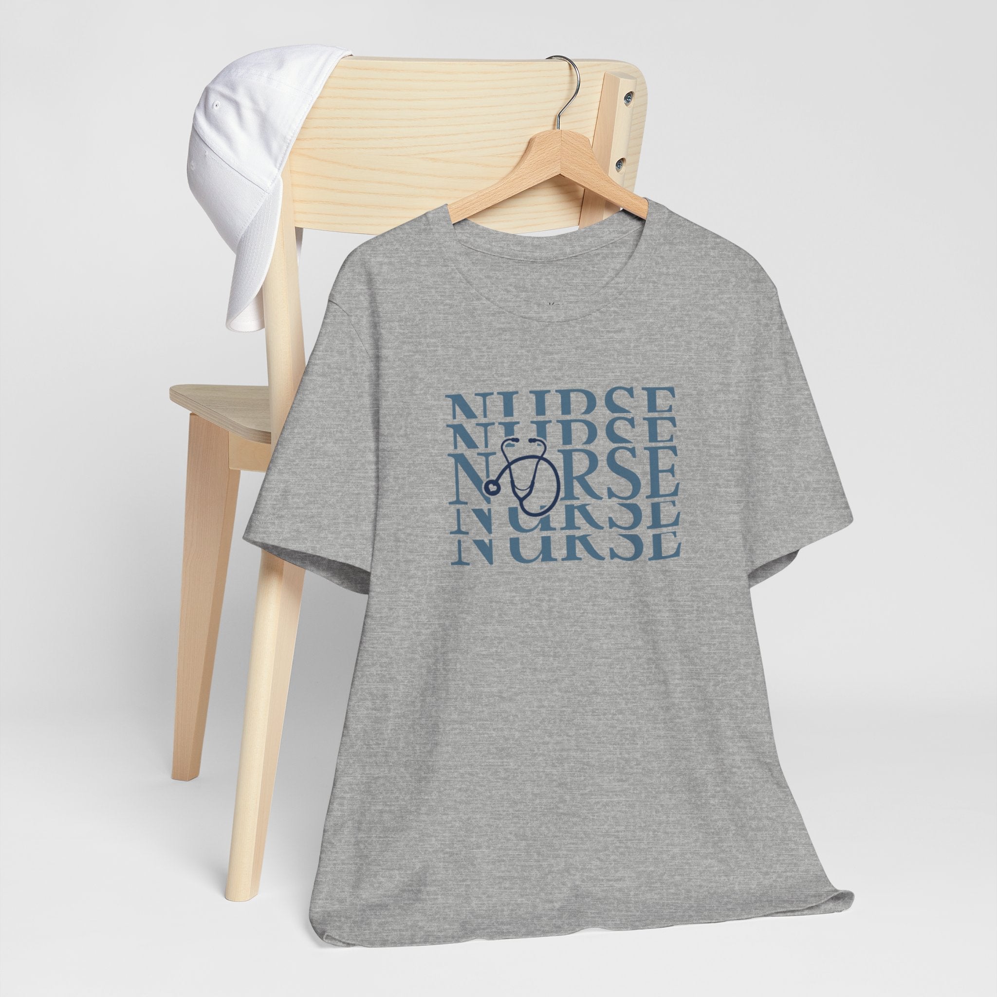 Nurse Stethoscope Graphic Tee — Repeating 'NURSE' Design Student Nurse Cool Nurse Gift For Nurse