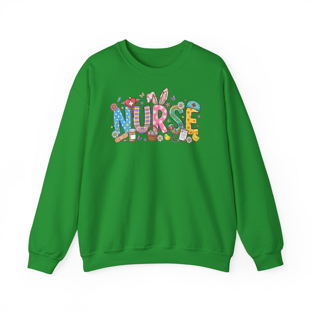Nurse Easter Sweatshirt — Bunny Ears & Easter Egg Hunt Design