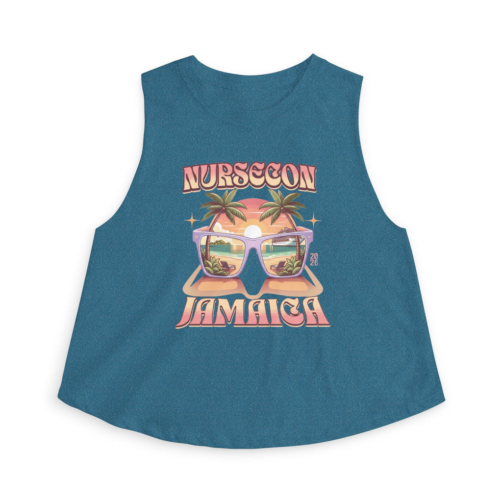 Nurse Conference Cruise Trip Crop Top  Jamaica NurseCon 2026 Tropical Palm & Drink Graphic Nurse T- Shirt