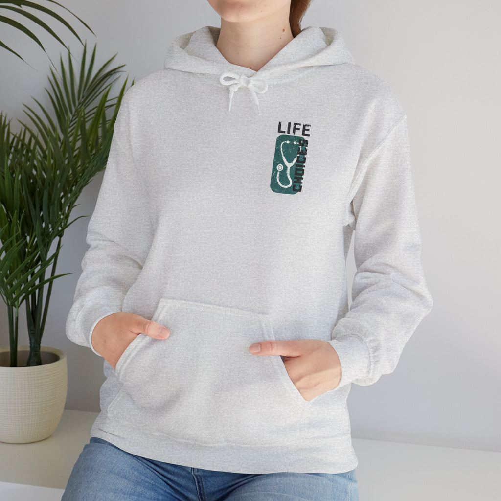 Hoodie — "Life Is Full of Choices" Stethoscope, Coffee & IV Nurse Cozy Pullover
