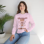 Sweatshirt - "Wishing You a Little Love" Cute Coffee Cup Crewneck