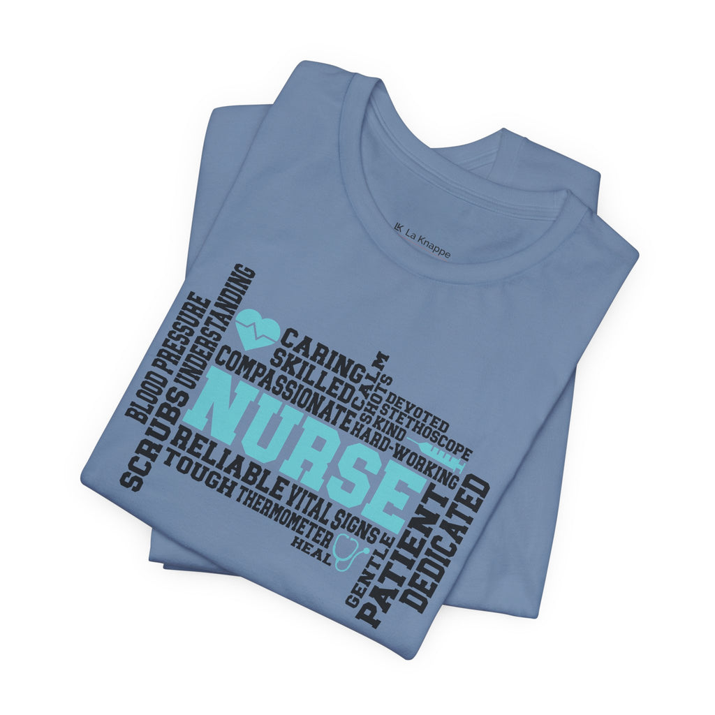 Nurse Word Cloud Tee — Caring, Skilled & Compassionate Nursing Shirt Student Nurse Nurse Gift