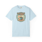 Caffeinated & Caring Nurse T‑Shirt — Retro Coffee Nursing Tee