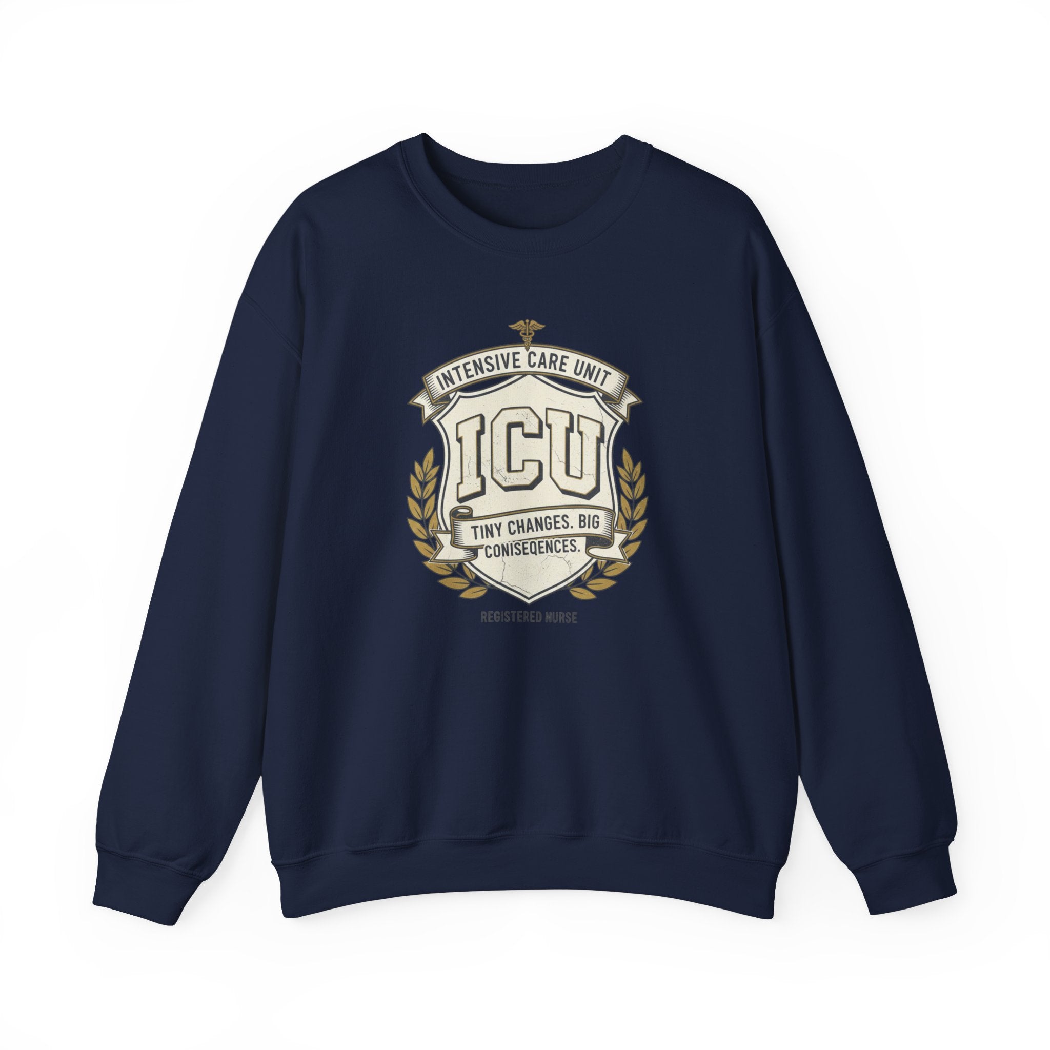 ICU Crest Sweatshirt — Intensive Care Unit Nurse & Doctor Gift