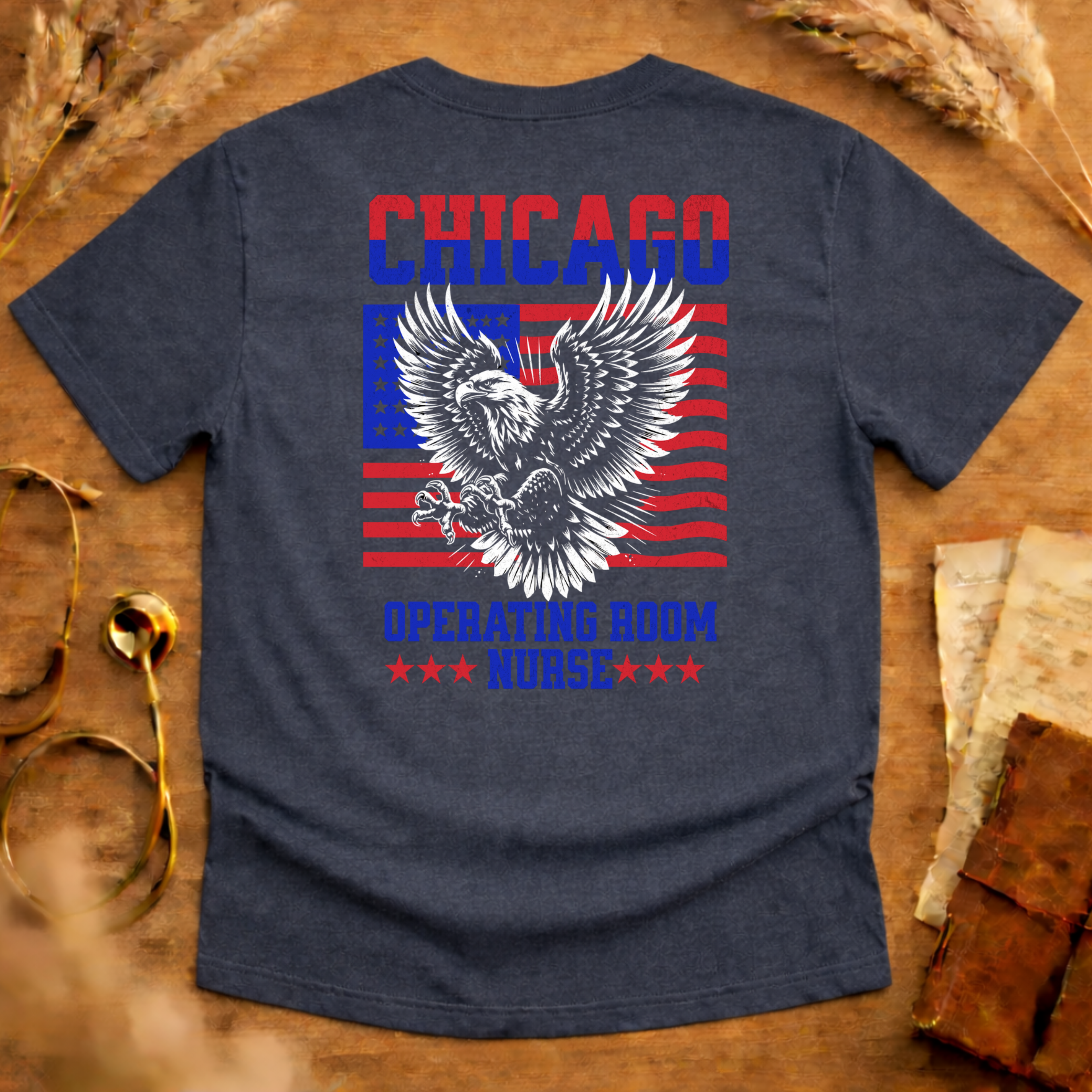 OR NURSE USA EAGLE GRAPHIC T-SHIRT