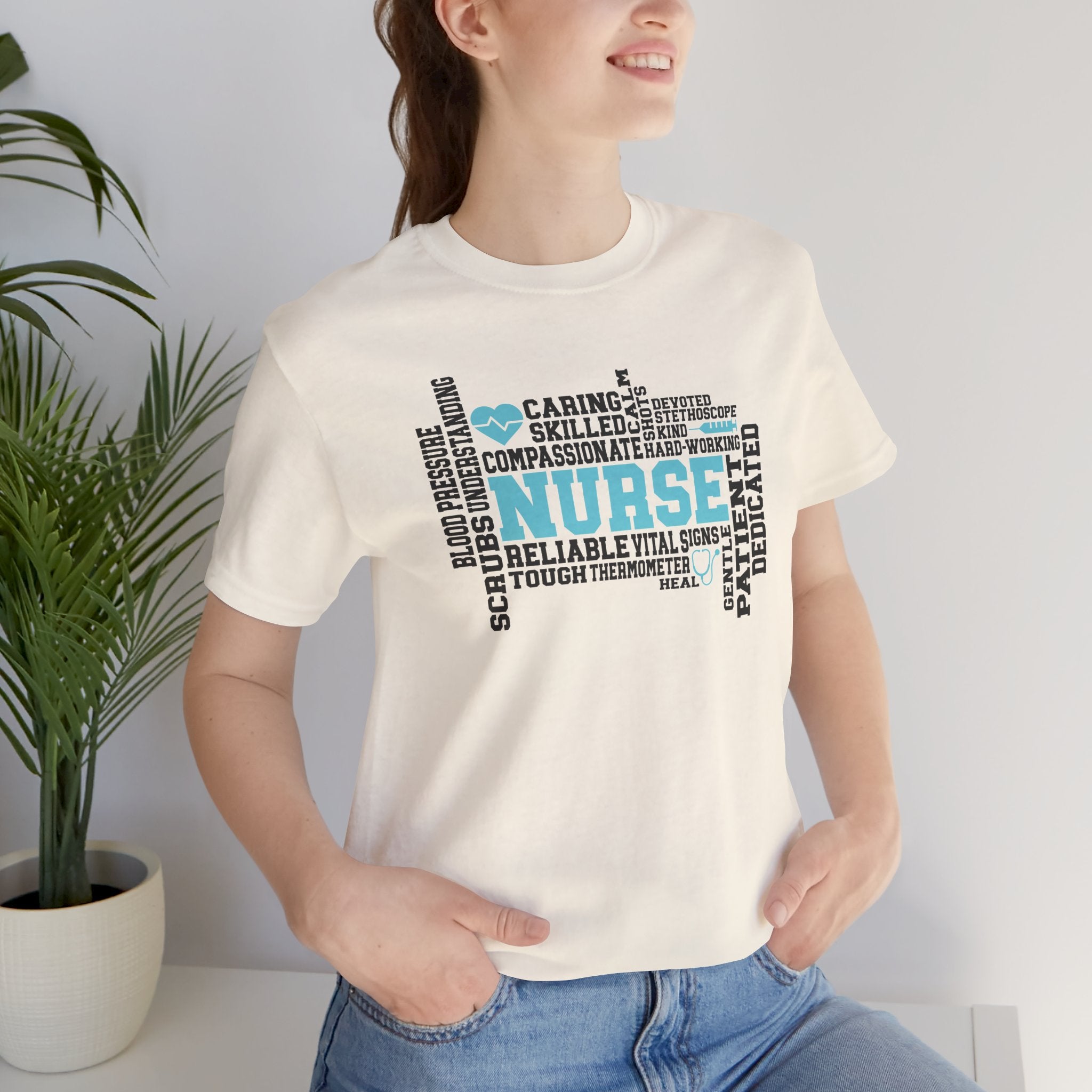 Nurse Word Cloud Tee — Caring, Skilled & Compassionate Nursing Shirt Student Nurse Nurse Gift