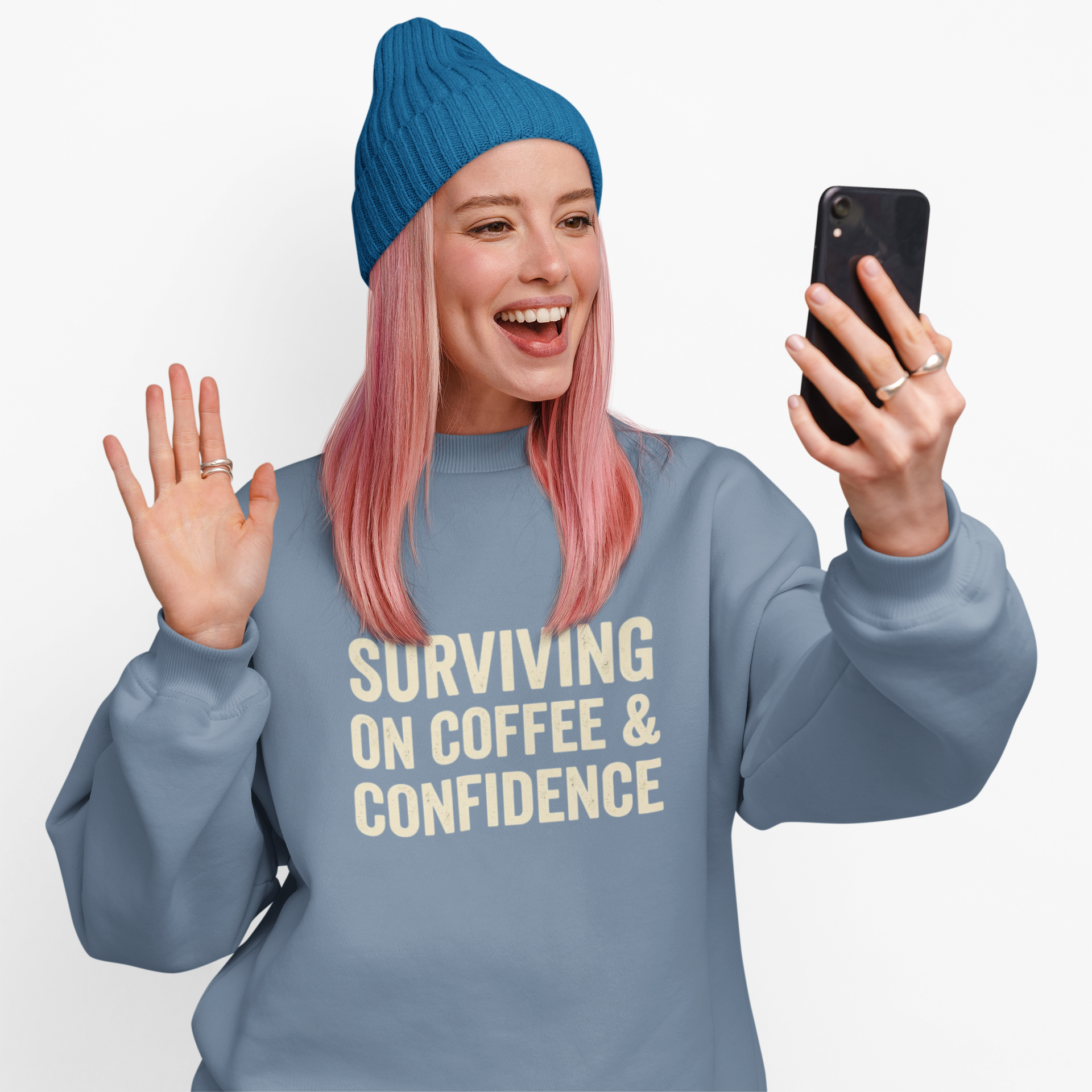 Surviving on Coffee & Confidence Nurse Sweatshirt – Nursing Student Gift, RN Life, Coffee Lover Nurse Apparel