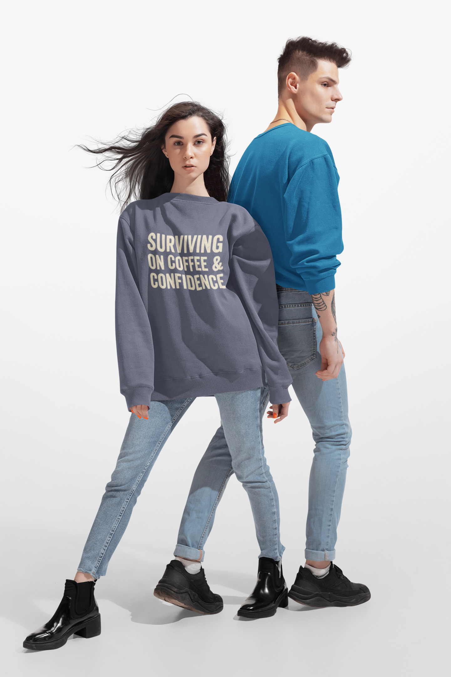 Surviving on Coffee & Confidence Nurse Sweatshirt – Nursing Student Gift, RN Life, Coffee Lover Nurse Apparel