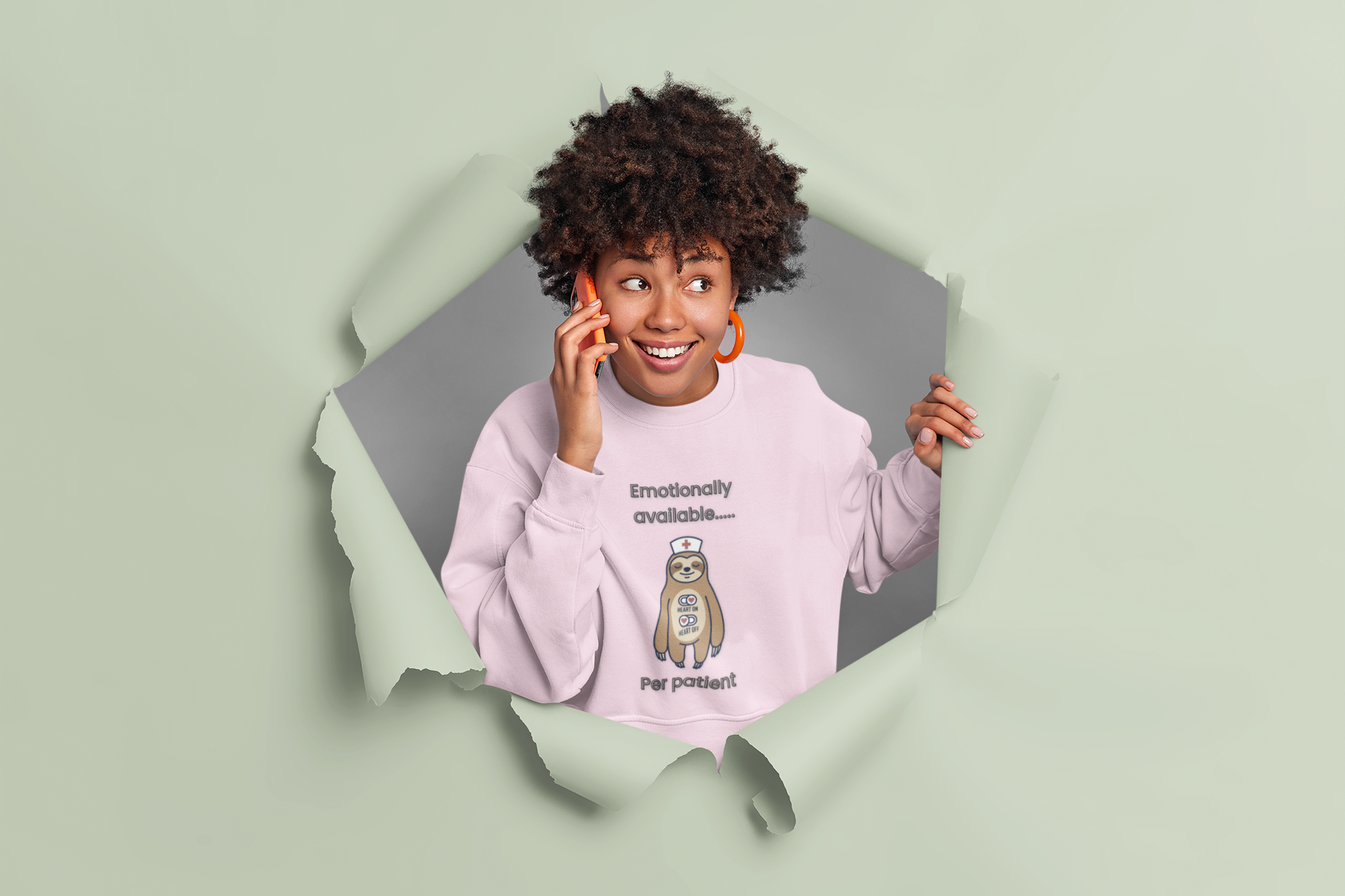 Emotionally Available Per Patient - Premium Nurse Sweatshirt Cute Sweatshirt