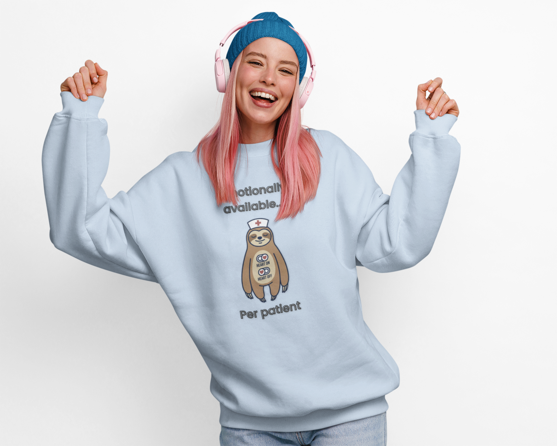 Emotionally Available Per Patient - Premium Nurse Sweatshirt Cute Sweatshirt