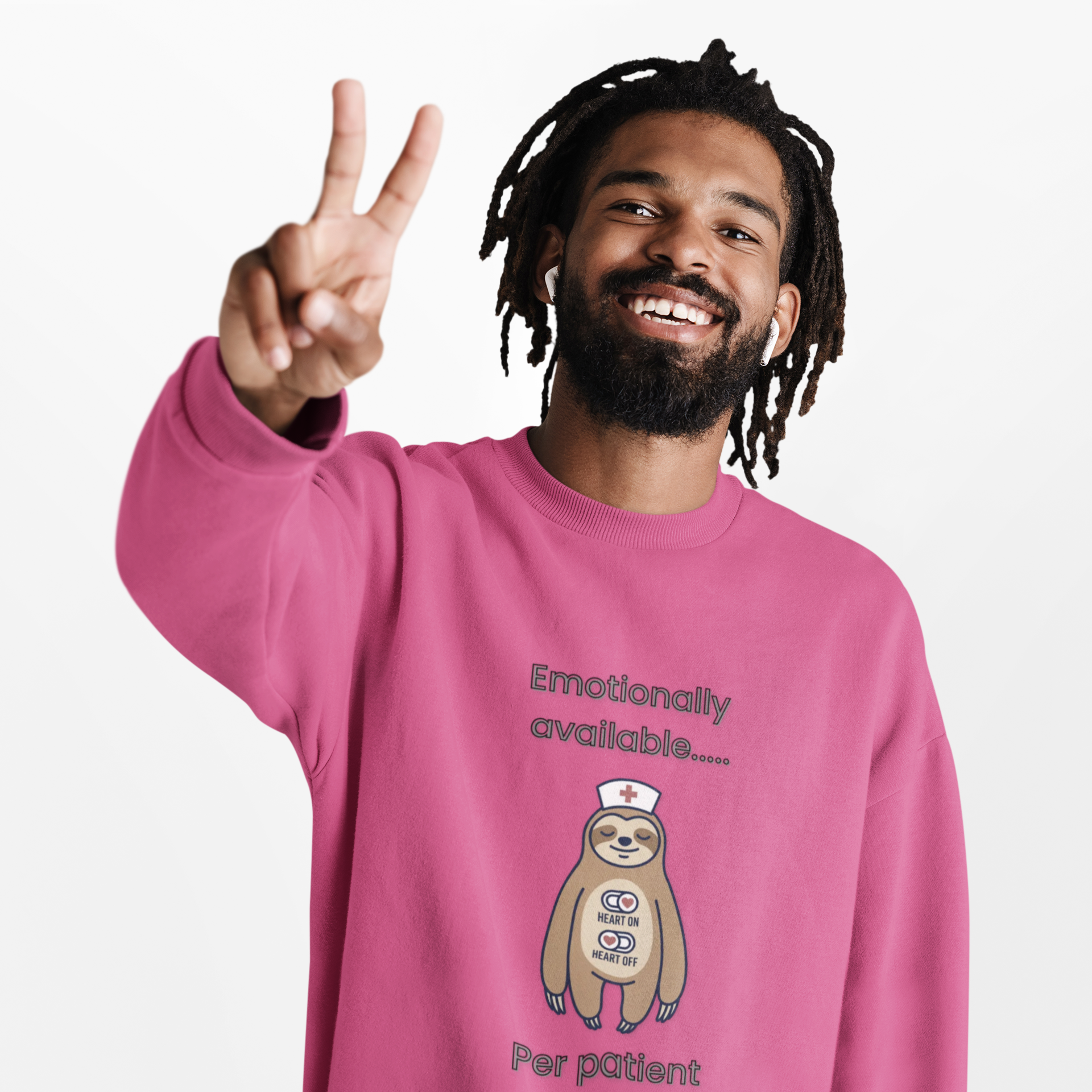 Emotionally Available Per Patient - Premium Nurse Sweatshirt Cute Sweatshirt