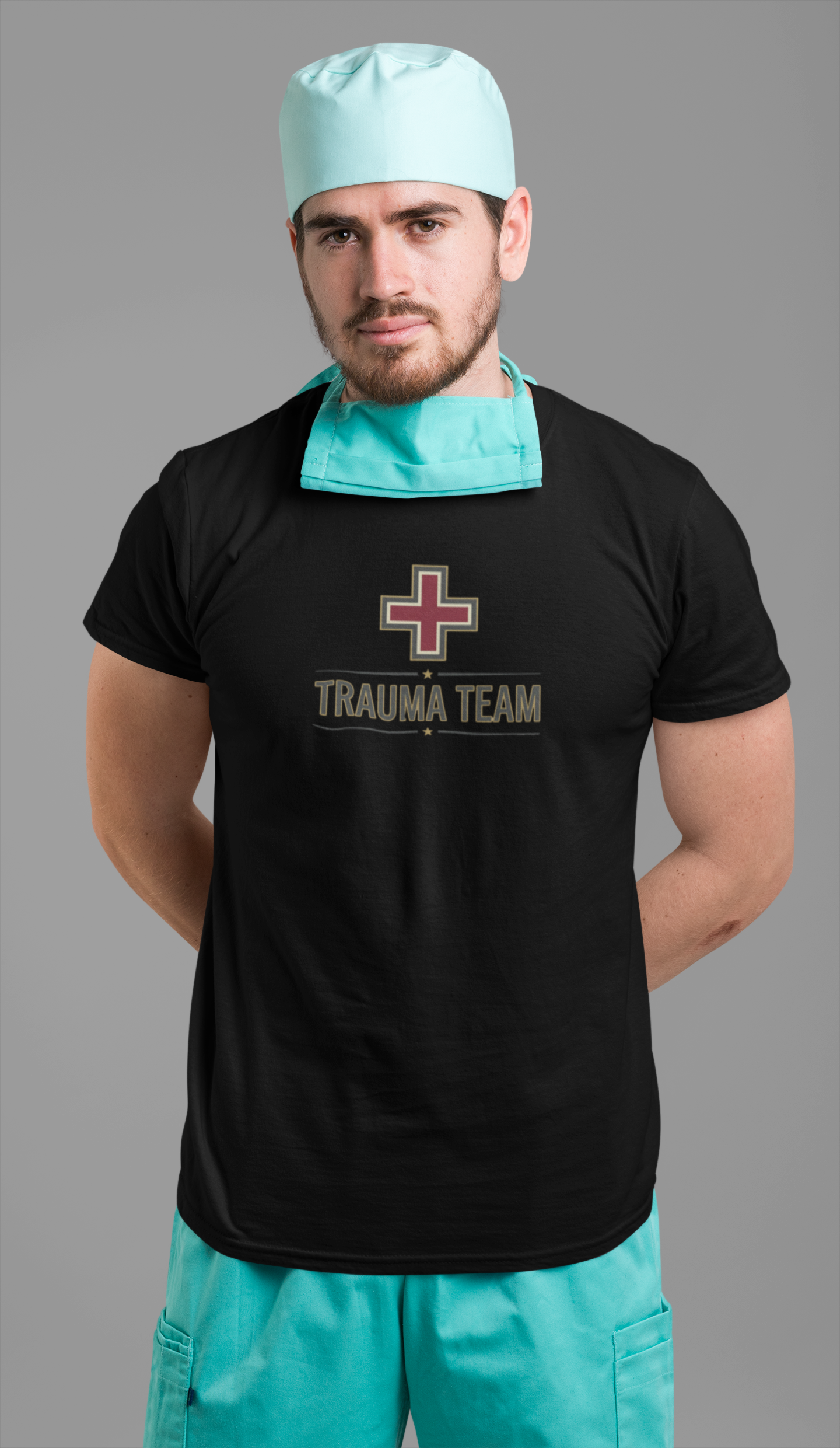 Trauma Team T-Shirt — Medical Cross Graphic Tee for EMTs & First Responders Trauma Nurse ED Nurse Trauma MD ER RN
