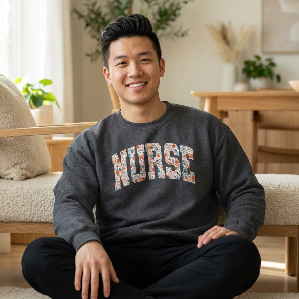 Nurse Floral Crewneck Sweatshirt
