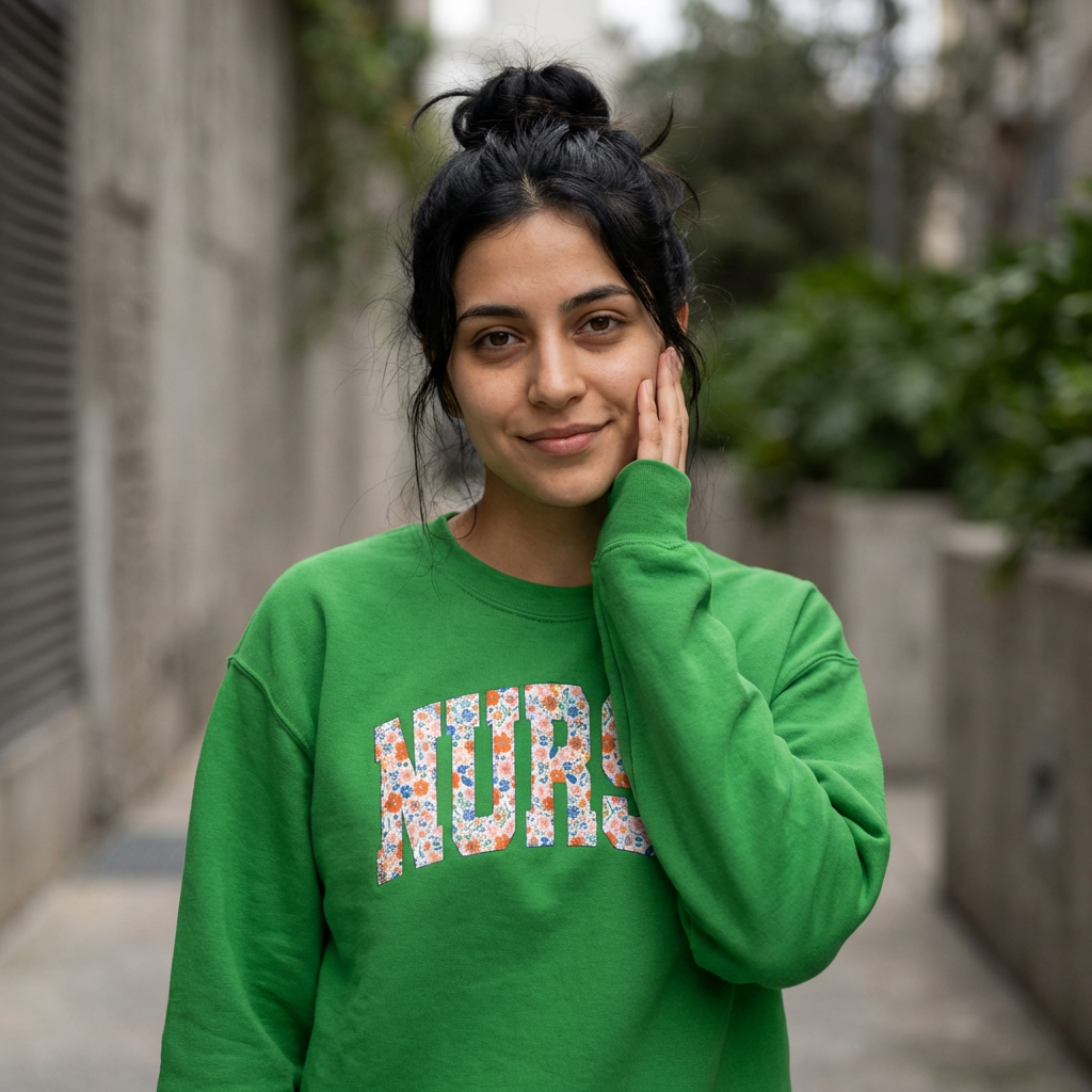 Nurse Floral Crewneck Sweatshirt