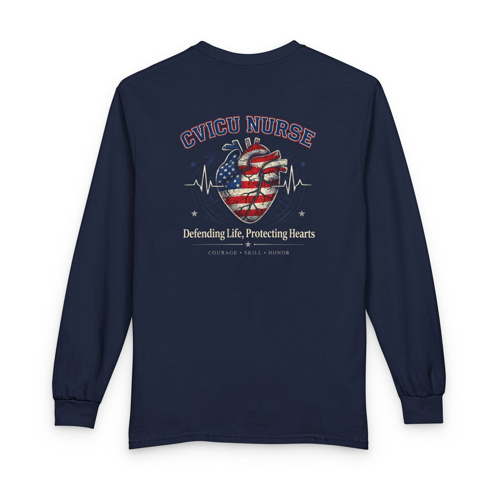 CVICU Nurse Patriotic Long Sleeve Shirt