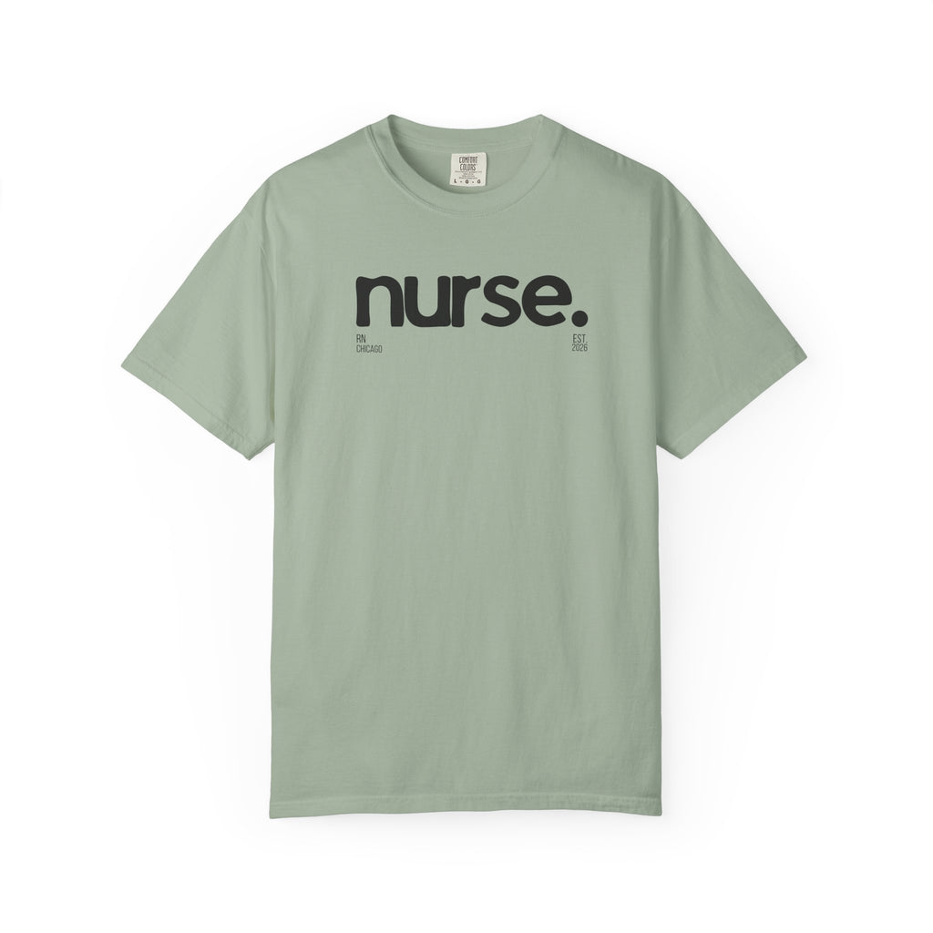 Nurse Chicago Graphic Tee — 'nurse.' Minimalist Medical T‑Shirt