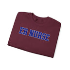 ER Nurse Collegiate Crewneck Sweatshirt — Emergency Nurse Blue & White Typography