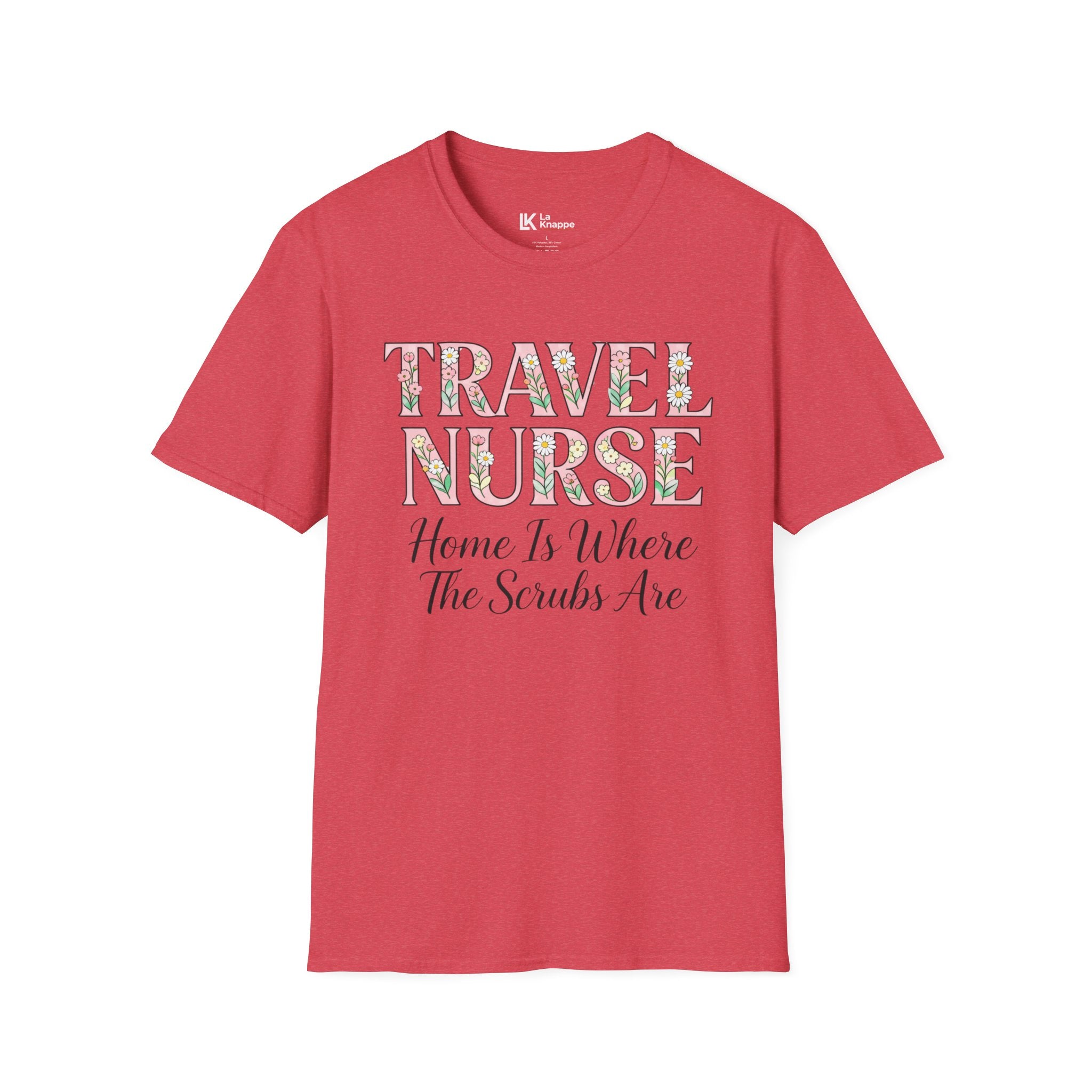 Travel T-shirt- " Travel Nurse: Home Is Where The Scrubs Are" Graphic Travel Nurse Tee
