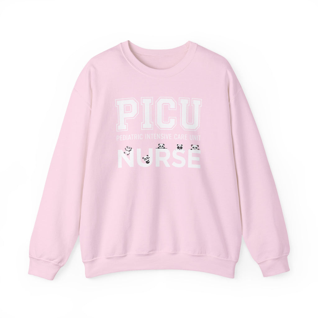 PICU Nurse Crewneck Sweatshirt – Pediatric Intensive Care Unit Nurse Pullover With Cute Panda