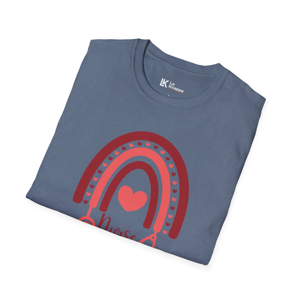 School Nurse Rainbow Heart Tshirt