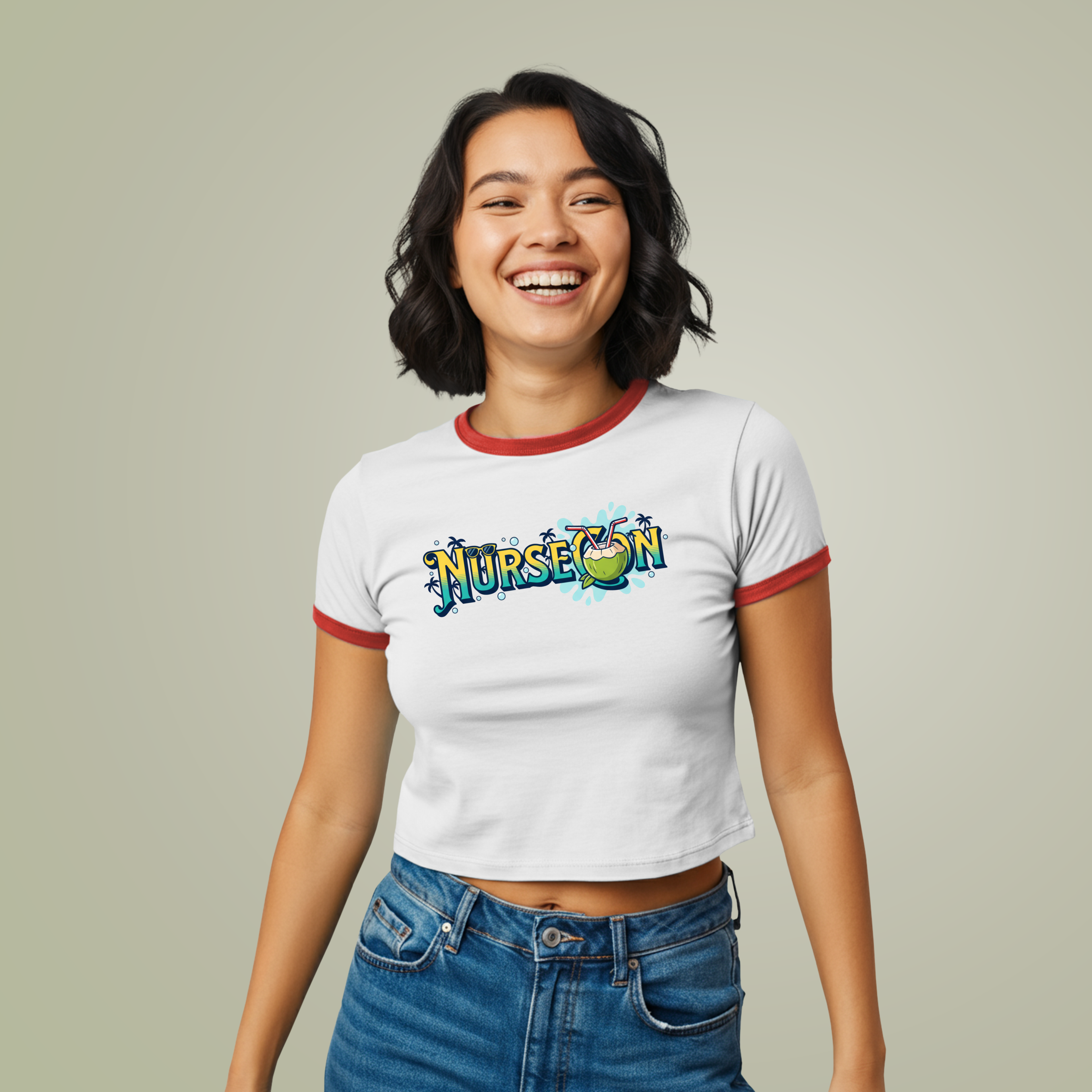 Women's Ringer Tee NurseCon Nurse Cruise T-Shirt - Crop Tee