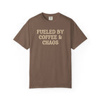 Fueled by Coffee & Chaos T-Shirt — Funny Coffee Lover Tee Nurse RN Tshirts Nurse and Coffee Caffeinated Nurse Gift for Nurse Coffee Lovers