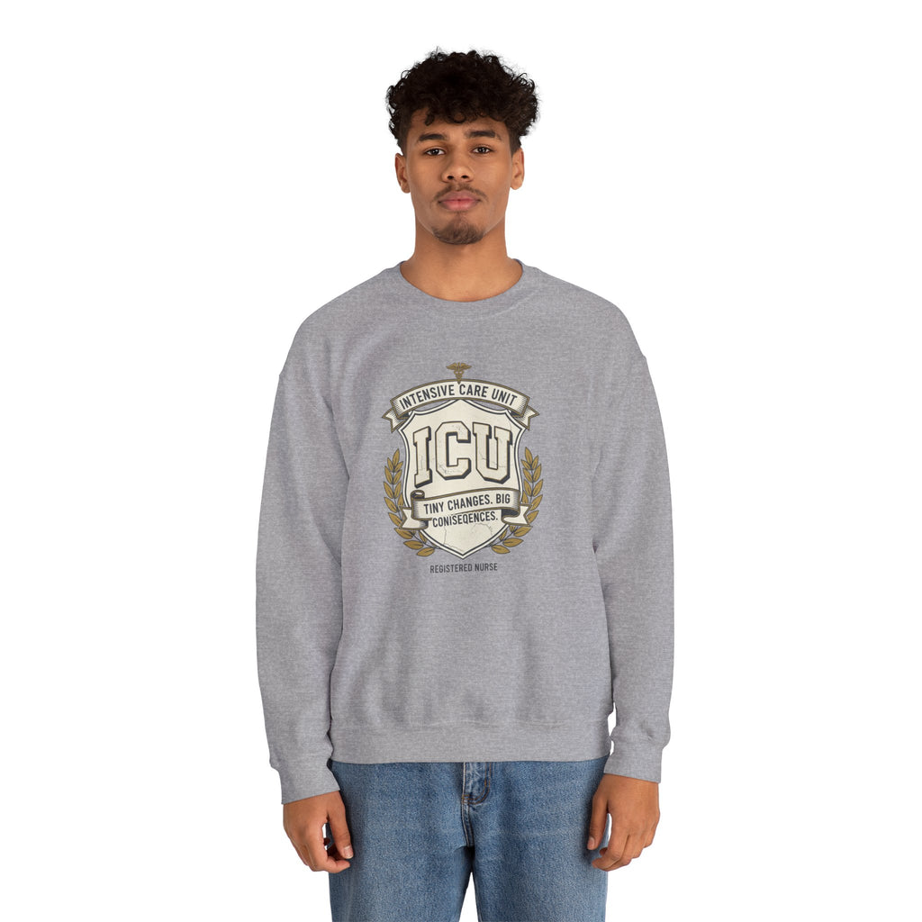 ICU Crest Sweatshirt — Intensive Care Unit Nurse & Doctor Gift