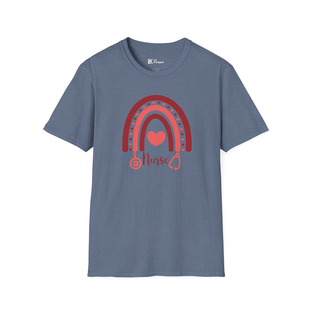 School Nurse Rainbow Heart Tshirt