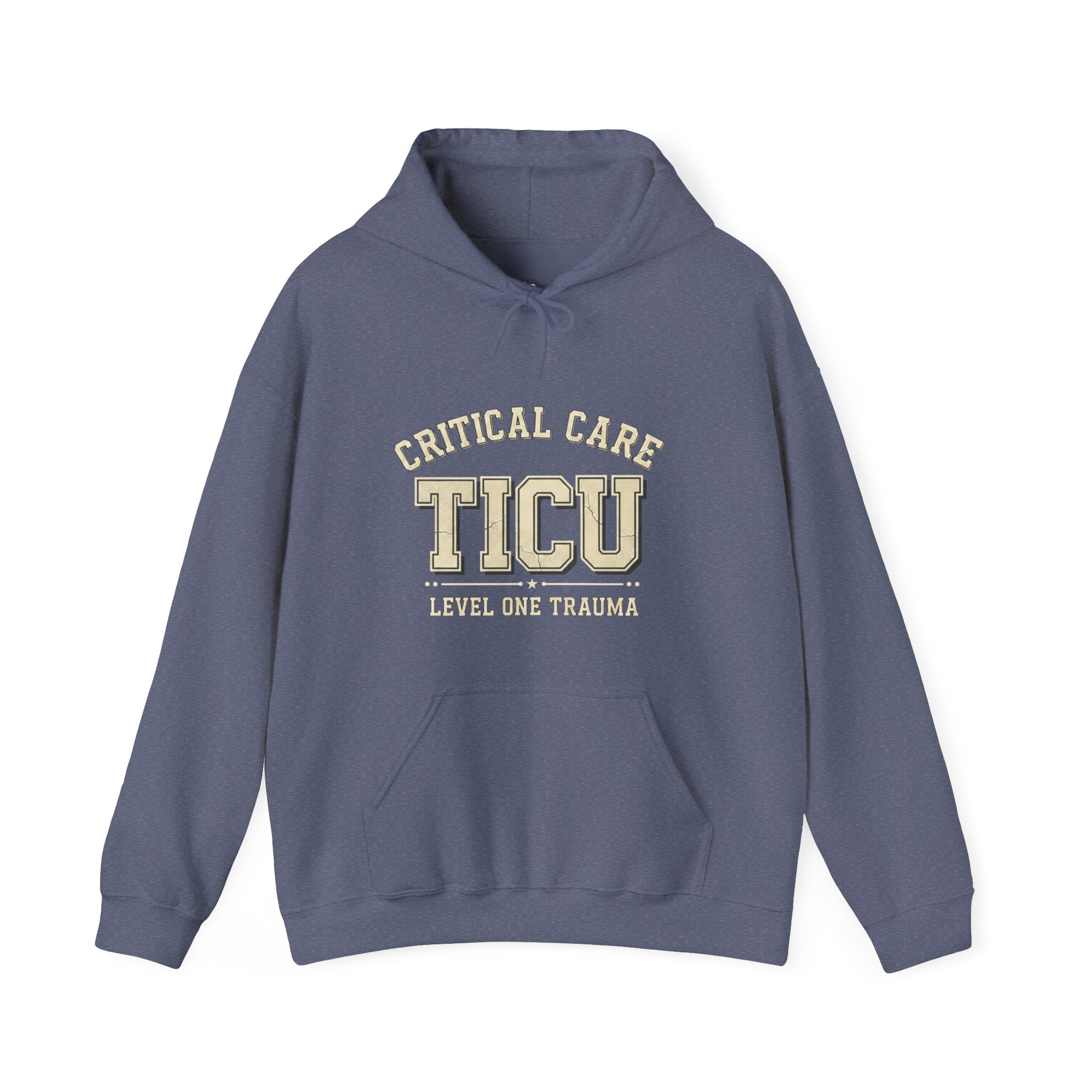 TICU Critical Care Hoodie - Level One Trauma Sweatshirt for Nurses & ICU Staff