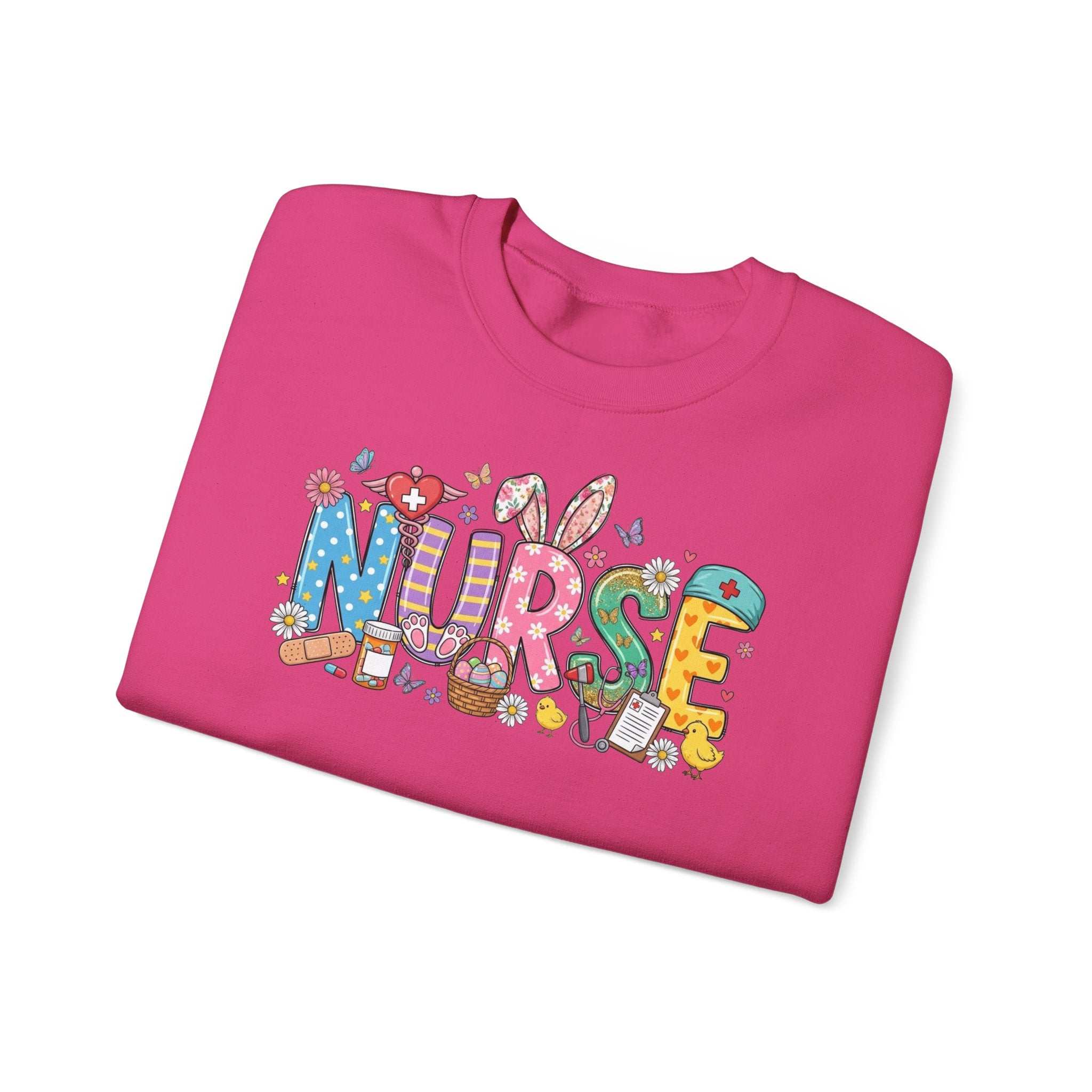 Nurse Easter Sweatshirt — Bunny Ears & Easter Egg Hunt Design