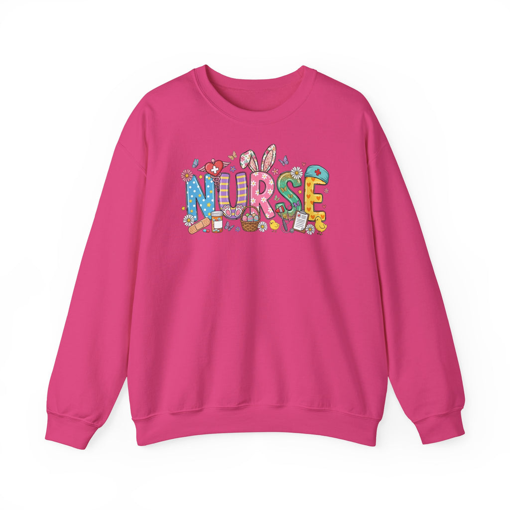 Nurse Easter Sweatshirt — Bunny Ears & Easter Egg Hunt Design