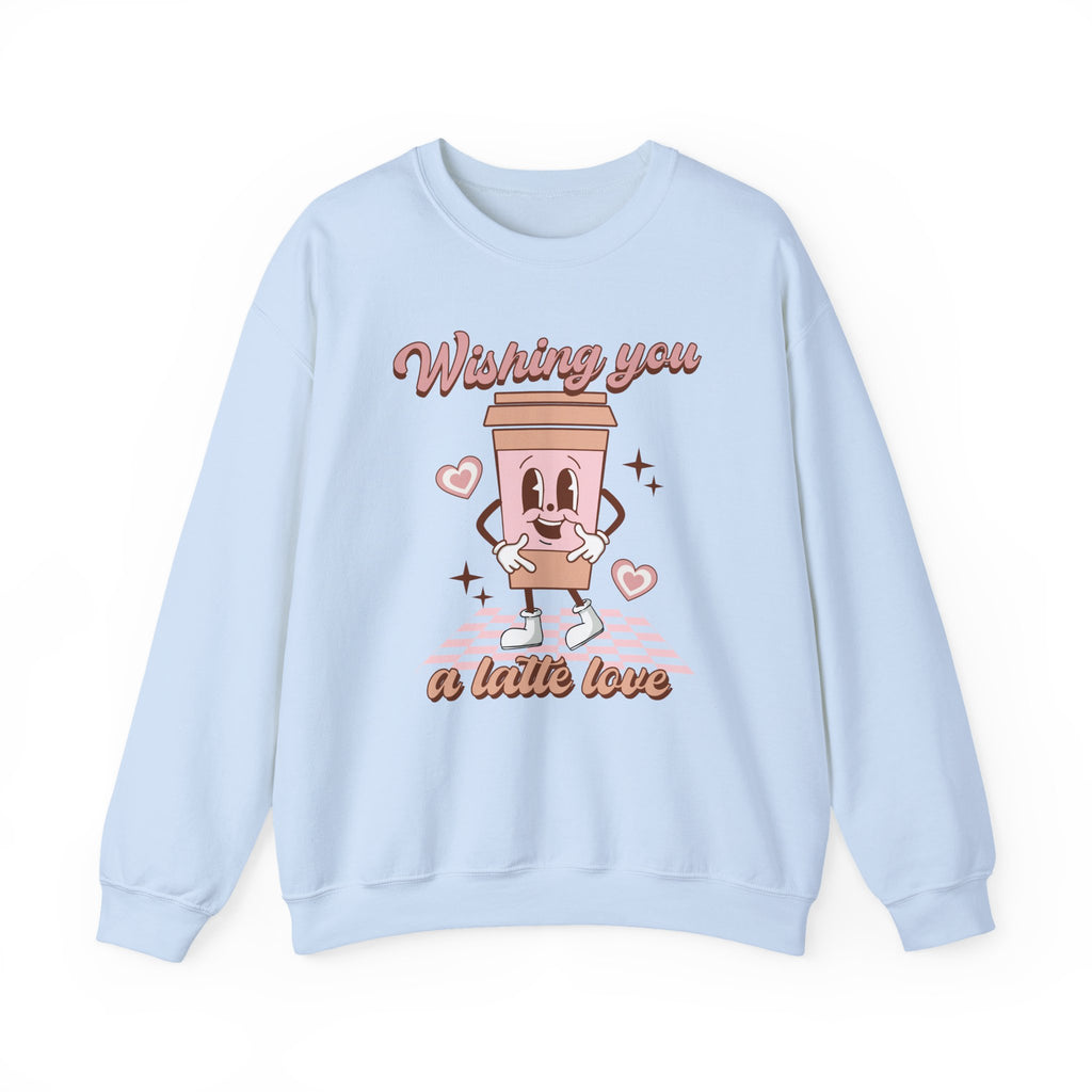 Sweatshirt - "Wishing You a Little Love" Cute Coffee Cup Crewneck