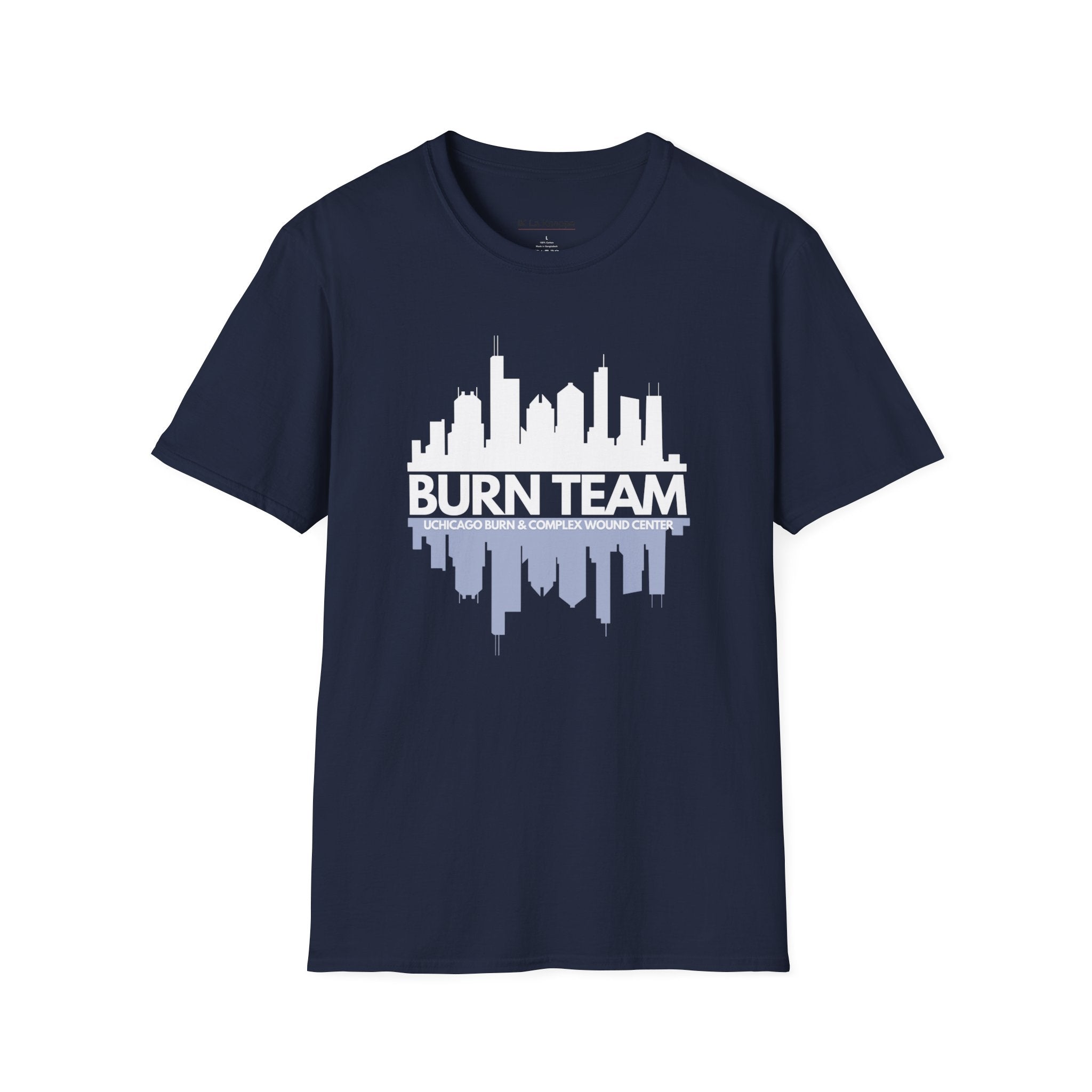 Burn Team T-shirt for Nurses- minimalist, stylish tee on-shift or off duty.