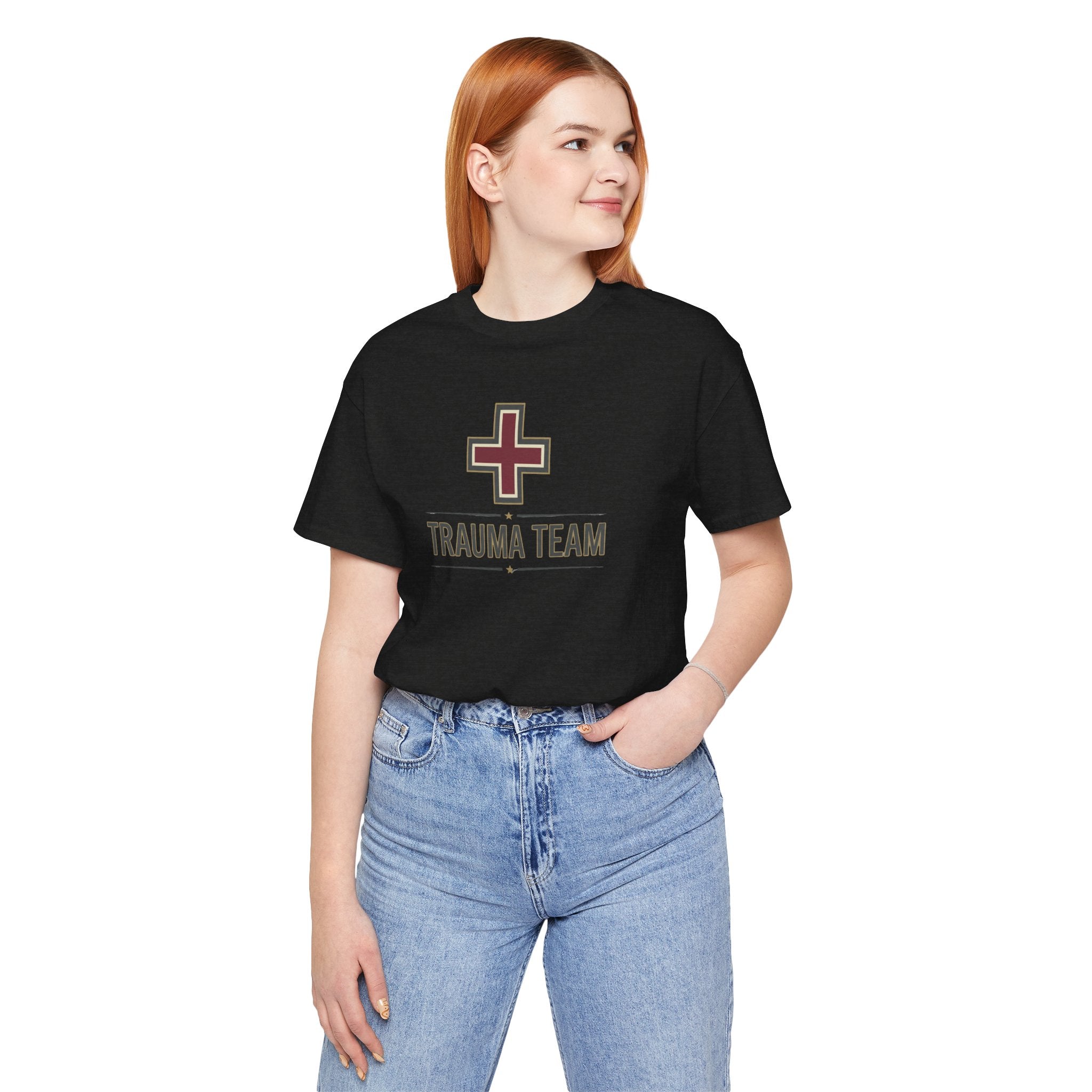 Trauma Team T-Shirt — Medical Cross Graphic Tee for EMTs & First Responders Trauma Nurse ED Nurse Trauma MD ER RN