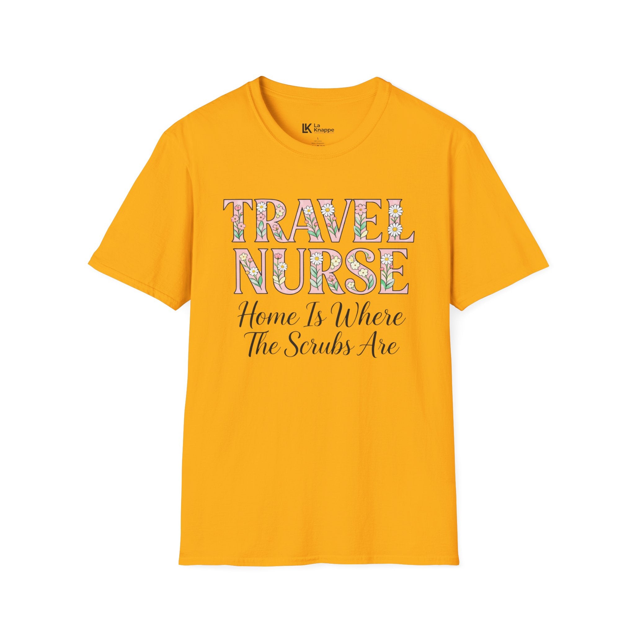 Travel T-shirt- " Travel Nurse: Home Is Where The Scrubs Are" Graphic Travel Nurse Tee
