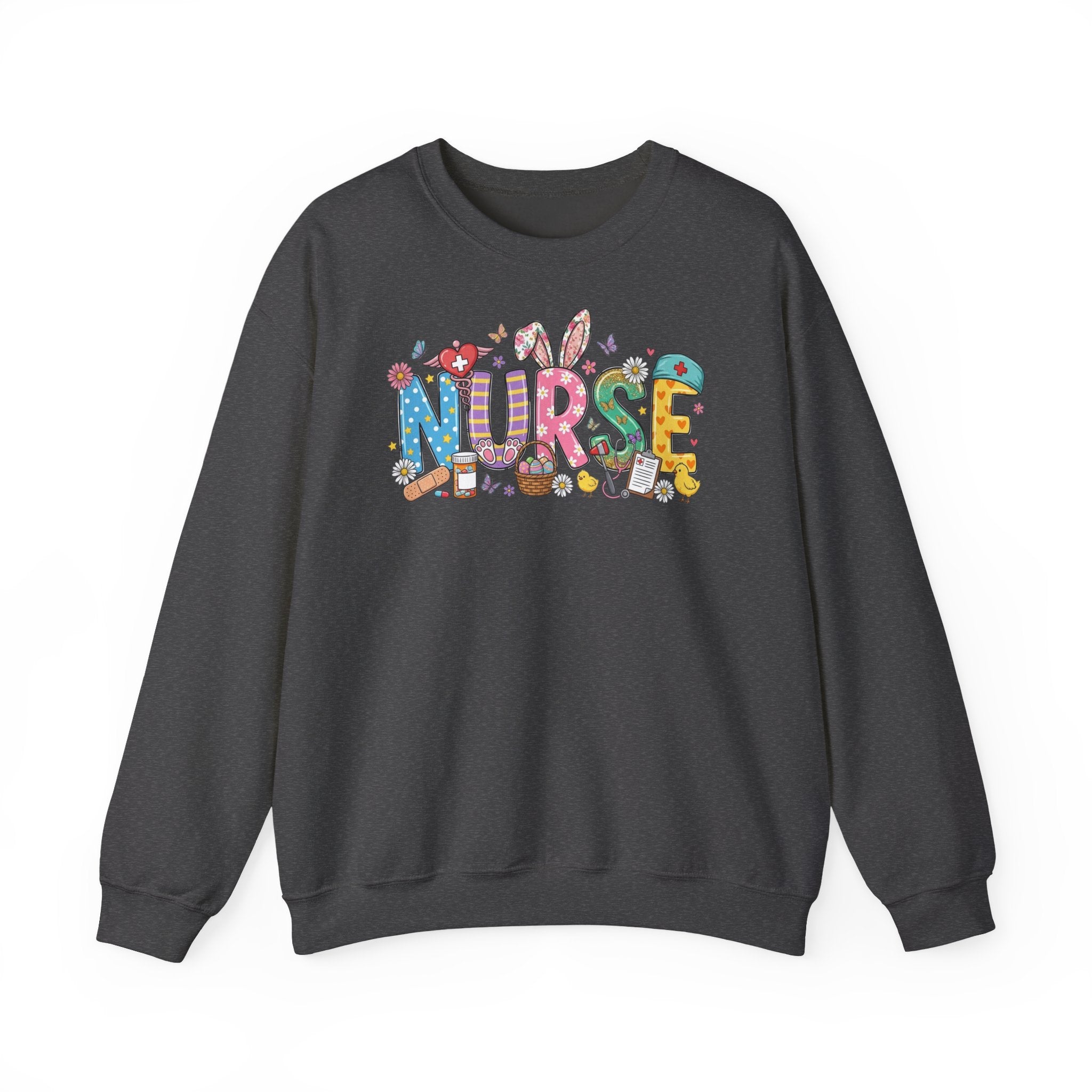 Nurse Easter Sweatshirt — Bunny Ears & Easter Egg Hunt Design