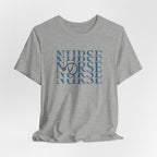 Nurse Stethoscope Graphic Tee — Repeating 'NURSE' Design Student Nurse Cool Nurse Gift For Nurse
