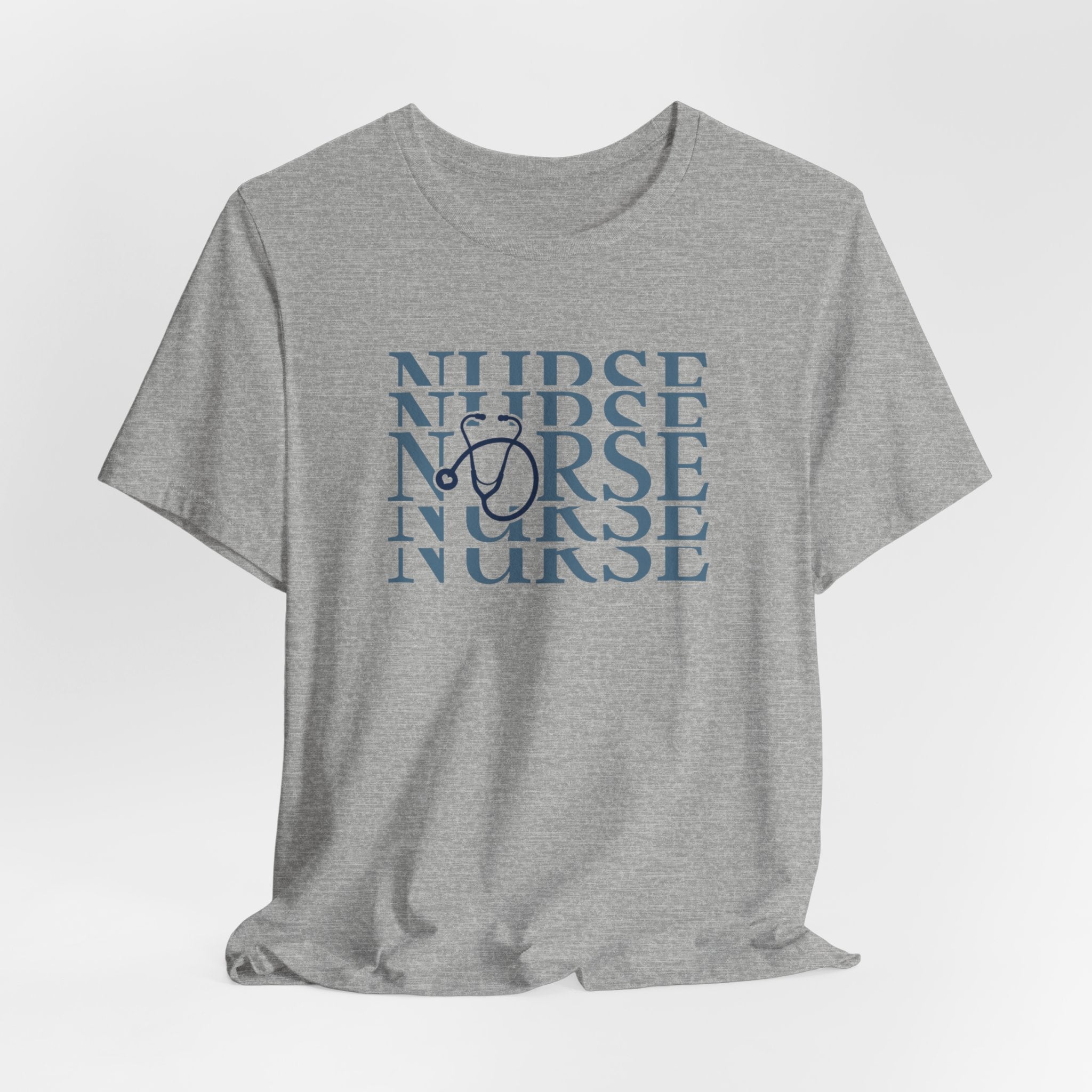 Nurse Stethoscope Graphic Tee — Repeating 'NURSE' Design Student Nurse Cool Nurse Gift For Nurse