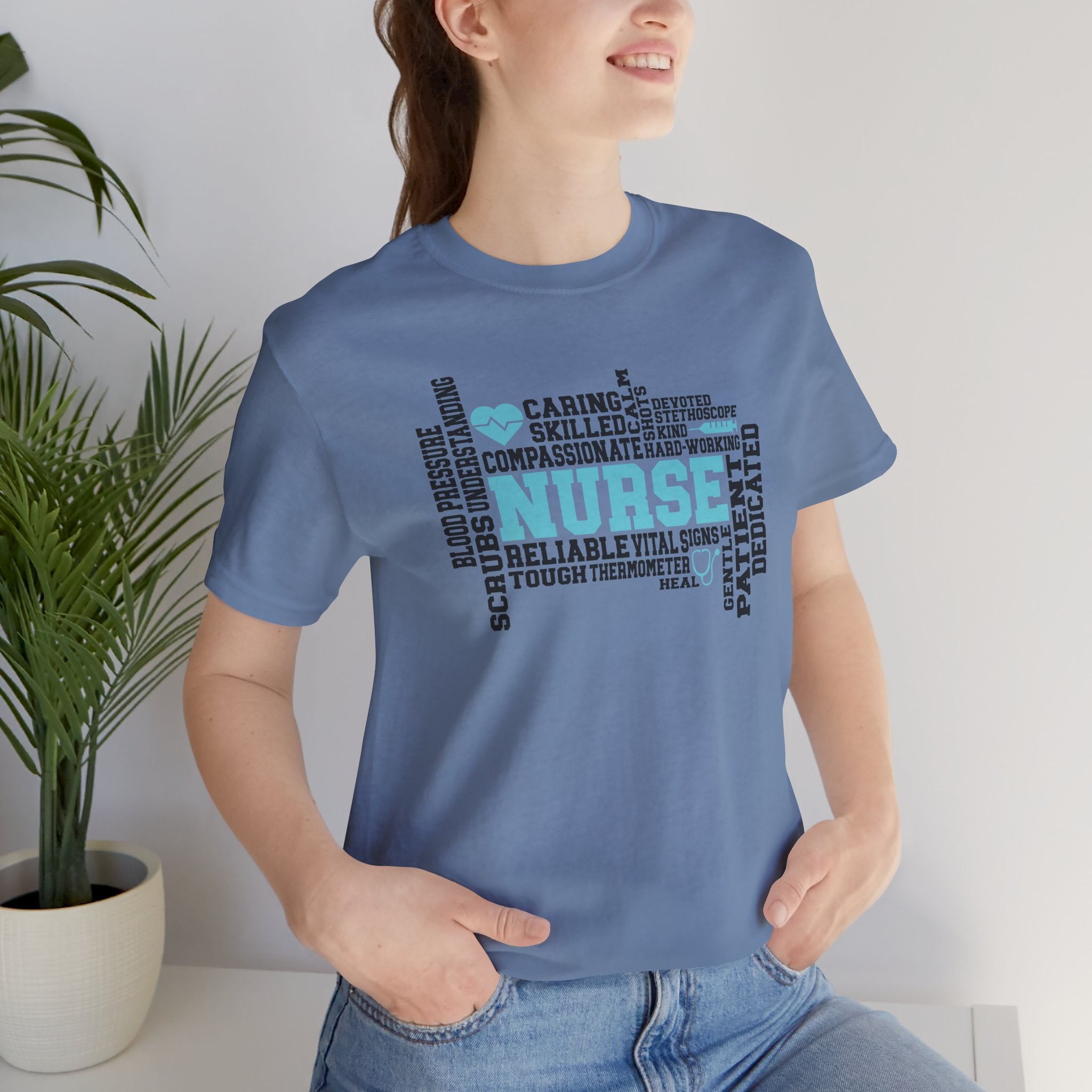 Nurse Word Cloud Tee — Caring, Skilled & Compassionate Nursing Shirt Student Nurse Nurse Gift