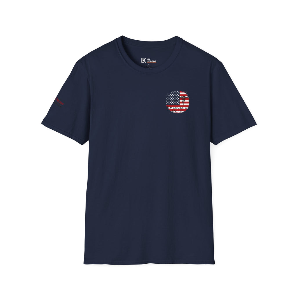 American Flag Circle T-Shirt — Patriotic USA Emergency Ready Nurse T-Shirt