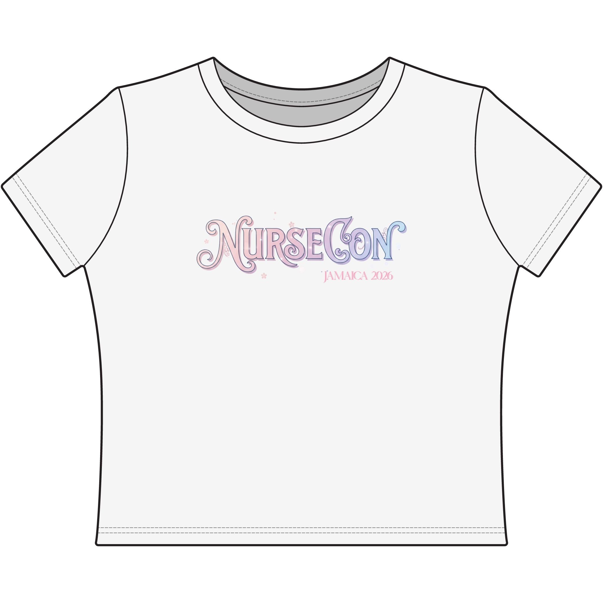 NurseCon Jamaica 2026 Women's Baby Tee — Pastel Nurse Convention Crop T-Shirt