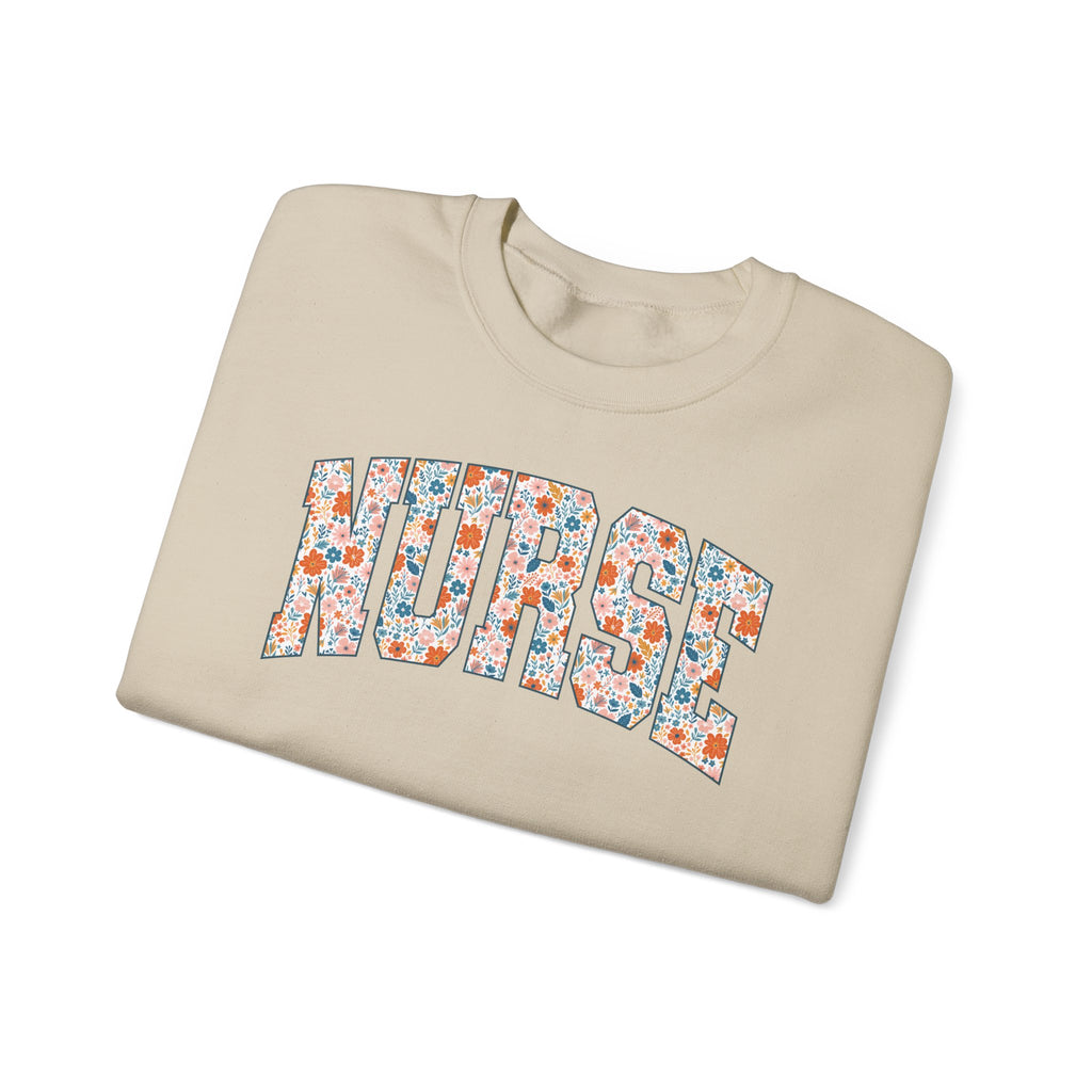 Nurse Floral Crewneck Sweatshirt