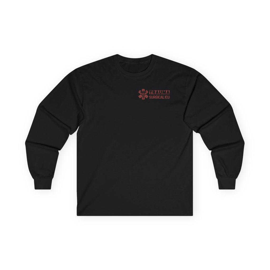 Level 1 Trauma Center Trauma Nurse Long Sleeve Tee — 'Level 1 Adult' Trauma Center Flag Design