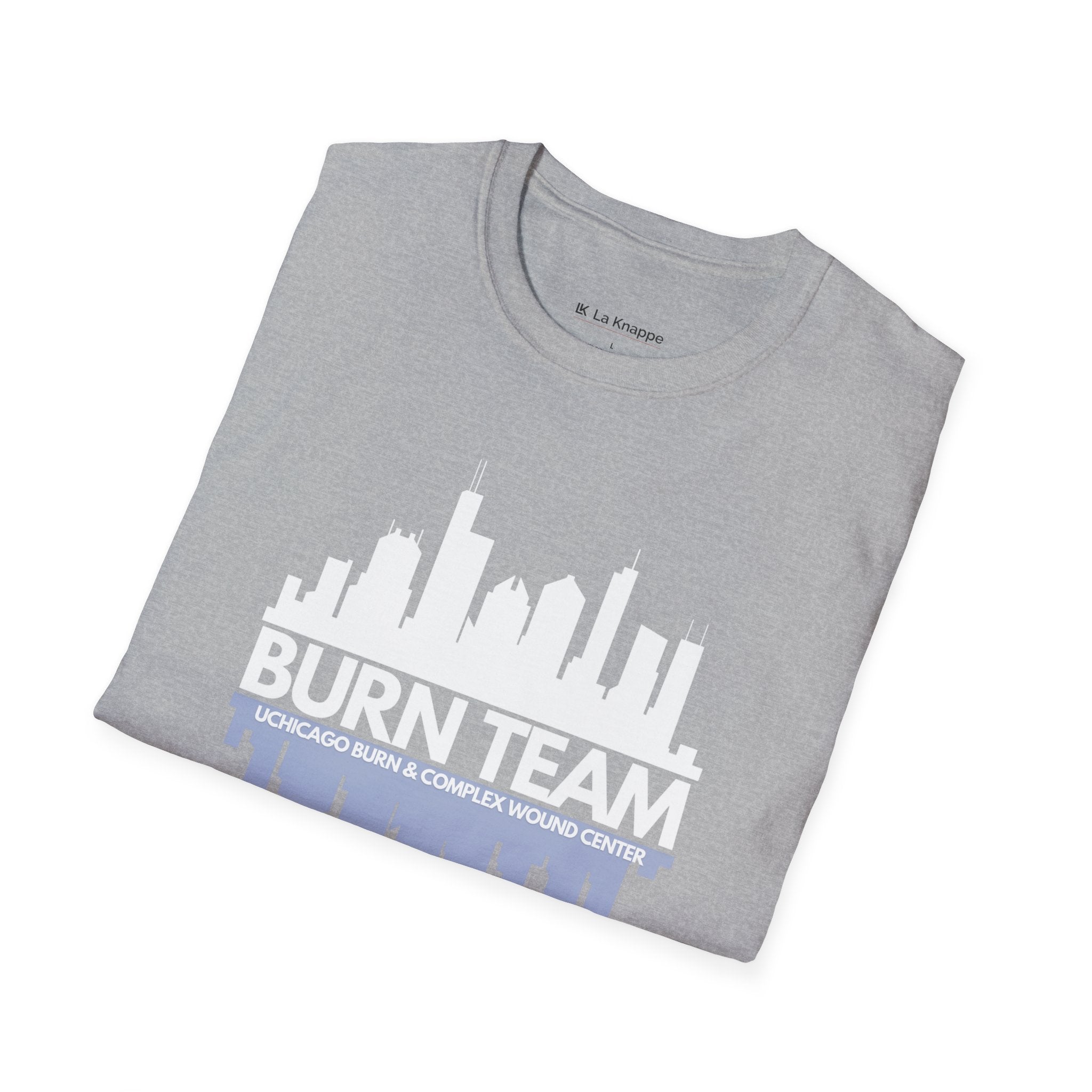 Burn Team T-shirt for Nurses- minimalist, stylish tee on-shift or off duty.