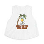 Nurse Conference Cruise Trip Crop Top — "Stat: to The Lido Deck" Tropical Palm & Drink Graphic Nurse T- Shirt