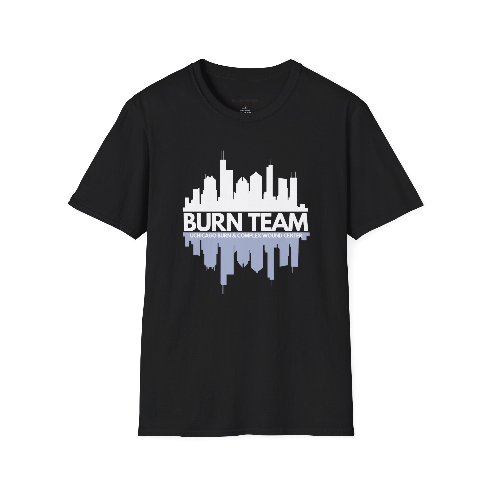 Burn Team T-shirt for Nurses- minimalist, stylish tee on-shift or off duty.